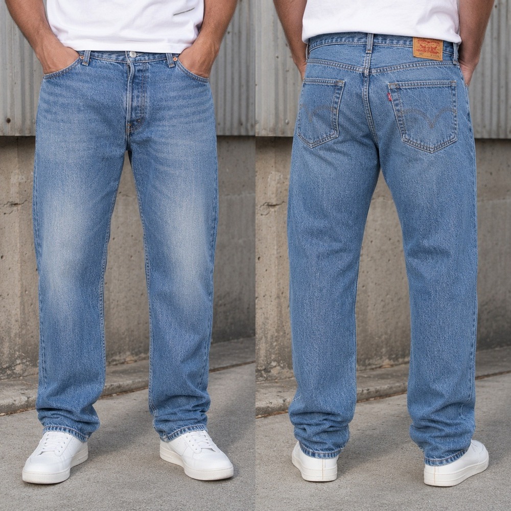 VTG Levis 501 Original Straight Leg Button Fly Blue Denim Jeans Mens 40x30 Y2K